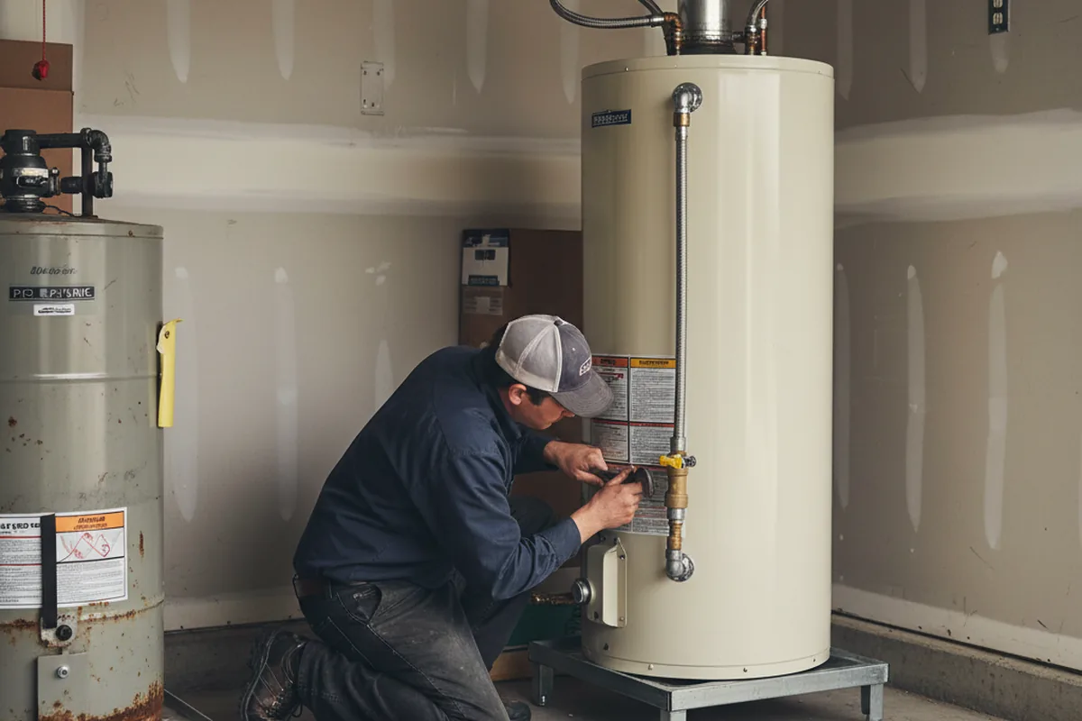 Water heater and shutoff valve replacement in Conowingo